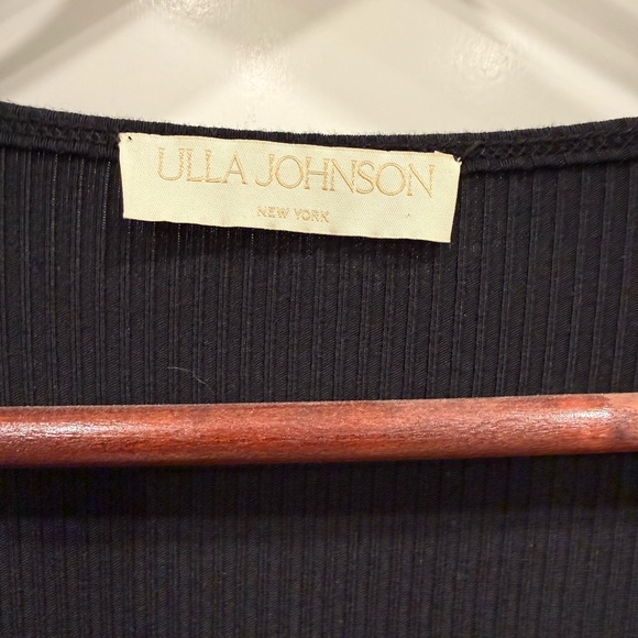 Ulla Johnson Black Ruffle Trim T shirt; size 4 - Picture 4 of 4